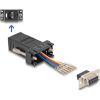 Delock D-Sub 9-tűs anya   RJ12 anya összekötő adapter fekete