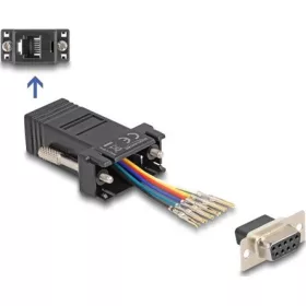   Delock D-Sub 9-tűs anya   RJ12 anya összekötő adapter fekete