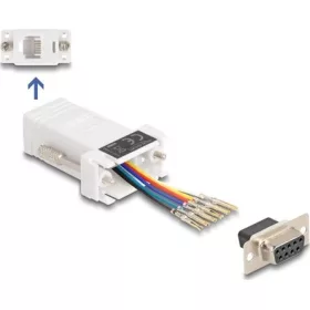   Delock D-Sub 9-tűs anya   RJ12 anya összekötő adapter fehér