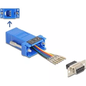   Delock D-Sub 9-tűs anya   RJ12 anya összekötő adapter kék