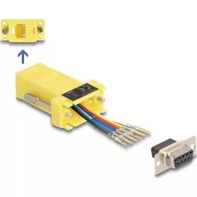   Delock D-Sub 9-tűs anya   RJ12 anya összekötő adapter sárga