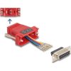 Delock D-Sub 15-tűs anya   RJ12 anya összekötő adapter piros