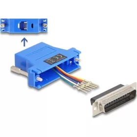   Delock D-Sub 25-tűs dugó   RJ12 anya összekötő adapter kék