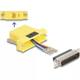   Delock D-Sub 25-tűs dugó   RJ12 anya összekötő adapter sárga