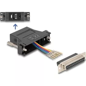   Delock D-Sub 25-tűs anya   RJ12 anya összekötő adapter fekete