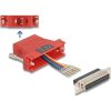 Delock D-Sub 25-tűs anya   RJ12 anya összekötő adapter piros