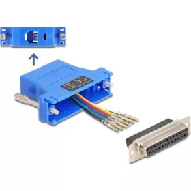   Delock D-Sub 25-tűs anya   RJ12 anya összekötő adapter kék