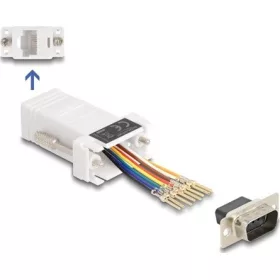   Delock D-Sub 9-tűs dugó   RJ45 anya összekötő adapter fehér
