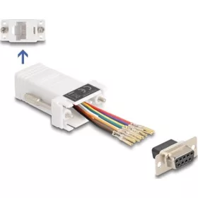   Delock D-Sub 9-tűs anya   RJ45 anya összekötő adapter fehér
