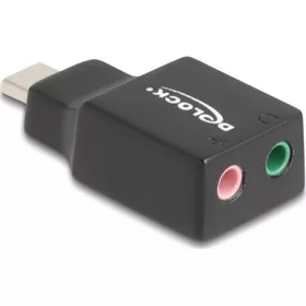   Delock Külső USB Type-C  hangkártya 2 x 3,5 mm-es sztereo jack Plug & Play audio adapterrel személyi számítógépekhez, la