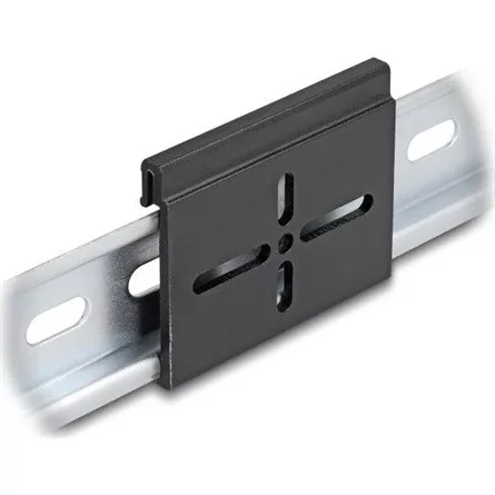 Delock Alumínium beépítő csipesz DIN sínhez 60,0 x 47,8 mm ezüst fekete