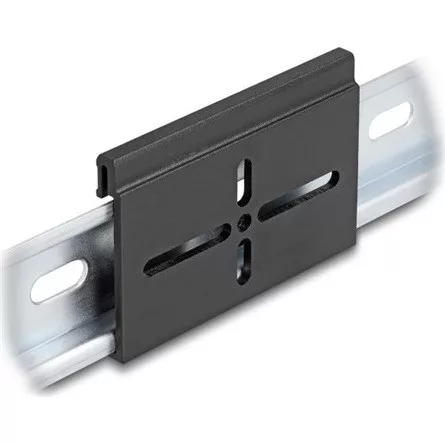 Delock Alumínium beépítő csipesz DIN sínhez 70,0 x 47,8 mm ezüst fekete