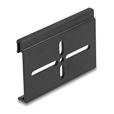 Delock Alumínium beépítő csipesz DIN sínhez 70,0 x 47,8 mm ezüst fekete