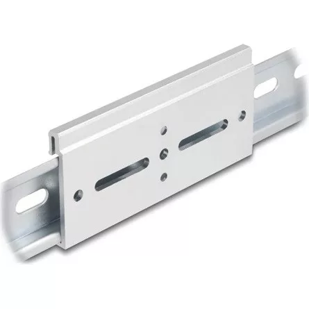 Delock Alumínium beépítő csipesz DIN sínhez 100,0 x 47,8 mm ezüst színű