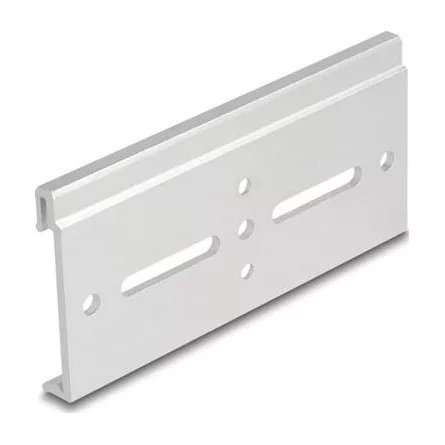 Delock Alumínium beépítő csipesz DIN sínhez 100,0 x 47,8 mm ezüst színű