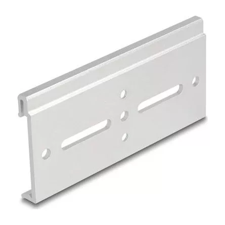 Delock Alumínium beépítő csipesz DIN sínhez 100,0 x 47,8 mm ezüst színű