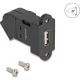 Delock USB 2.0 A-típusú panel tartó anya   A-típusú anya 45 -ban hajlított fekete