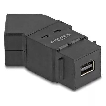 Delock Mini DisplayPort panel tartó anya - DisplayPort anya 45 -ban hajlított 8K 30 Hz fekete