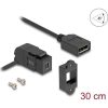 Delock Mini DisplayPort panel tartó anya - DisplayPort anya 45 -ban hajlított 30 cm kábellel 8K 30 Hz fekete