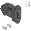 Delock HDMI panel tartó anya - HDMI anya 45 -ban hajlított 8K 60 Hz fekete