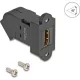 Delock HDMI panel tartó anya - HDMI anya 45 -ban hajlított 8K 60 Hz fekete