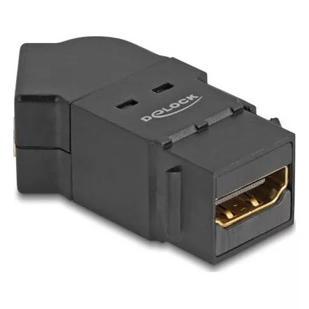 Delock HDMI panel tartó anya - HDMI anya 45 -ban hajlított 8K 60 Hz fekete