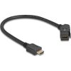 Delock HDMI panel tartó anya 45 -ban hajlított   HDMI apa 30 cm kábellel 8K 60 Hz fekete