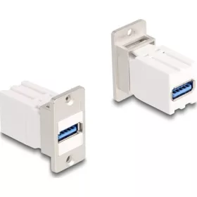   Delock Panel tartó Keystone modul kapcsoló USB 5 Gbps A-típusú USB anya   A-típusú USB anya kúpos