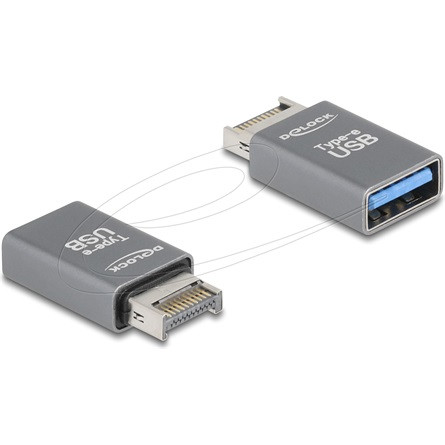 Delock Adapter USB 10 Gbps E-típusú A apa - USB A-típusú anya fém