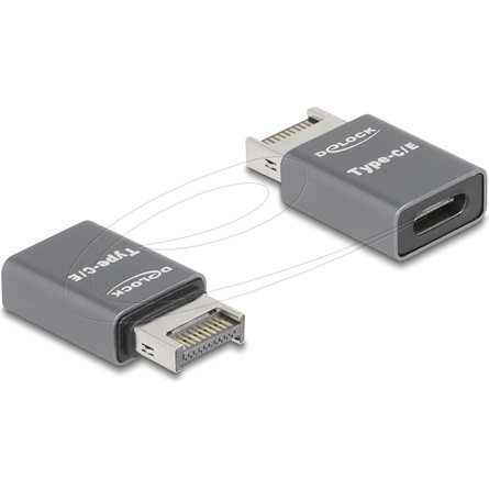 Delock Adapter USB 10 Gbps E-típusú A apa -USB Type-C  anya fém