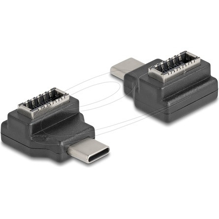 Delock Adapter USB 10 Gbps USB Type-C  csatlakozó   E-típusú A kulcs csatlakozó, fekete színű