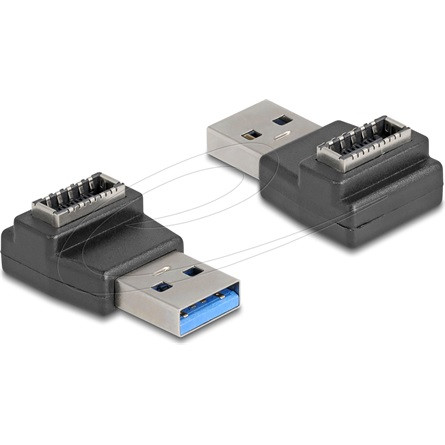 Delock Adapter USB 10 Gbps A-típusú USB csatlakozó   E-típusú A kulcs csatlakozó, fekete színű