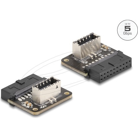 Delock USB 5 Gbps átalakító, tűfejes anya   belső A kulcs anya ívelt