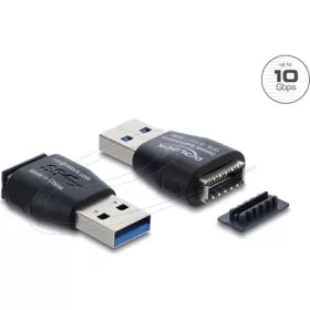 Delock USB-A 3.0 -> Type-E M/F adapter fekete