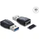 Delock USB-A 3.0 -> Type-E M/F adapter fekete