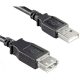 Goobay USB-A 2.0 -> USB-A 2.0 M/F adatkábel hosszabbító 0.3m fekete