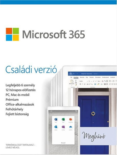 Microsoft-DS Microsoft 365 Family Hungarian EuroZone Subscr 1YR Medialess P6
