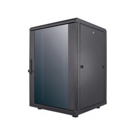   Manhattan Rackszekrény - 19" különálló kivitel (16U, 878 (h) x 600 (w) x 600 (d) mm, IP20,  Flatpack, Fekete)