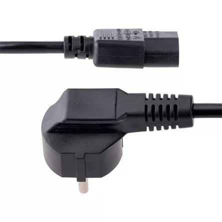 StarTech villásdugó CEE 7/7 (EU) -> C13 M/F tápkábel 1m fekete 90°/egyenes, 10A