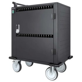   Manhattan Töltőszekrény - 32db USB-C, 576W (3A / 18 W), zárható fémajtó PIN- kóddal, ventilátor, Fekete