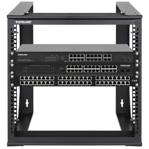 Manhattan Rackszekrény - 19" nyitott fali kivitel (9U, 493 (h) x 500 (w) x 450 (d) mm, Fekete)