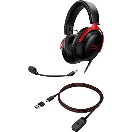 HP HyperX Cloud III gaming fejhallgató headset fekete-piros