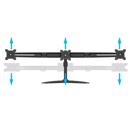 MULTIBRACKETS Asztali állvány (3 képernyős rögzítőkar), M VESA Desktopmount Triple Stand 15-24" (max.VESA: 100x100 mm)