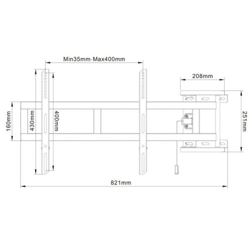 MULTIBRACKETS Fali konzol, M Universal Swing Arm 180 Degrees Black (26-47", max.VESA: 400x400 mm, 25 kg)