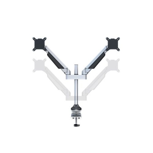 MULTIBRACKETS 2 karos asztali konzol, M VESA Gas Lift Arm Dual Silver (15-32", max.VESA: 100x100 mm, 10 kg)