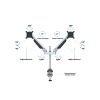 MULTIBRACKETS 2 karos asztali konzol, M VESA Gas Lift Arm Dual Silver (15-32", max.VESA: 100x100 mm, 10 kg)