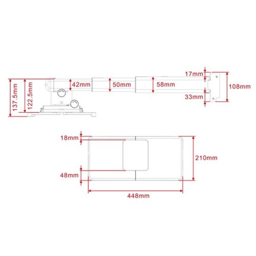 MULTIBRACKETS Projektor konzol, M Projector Mount Short Throw Deluxe 600-1300 Large