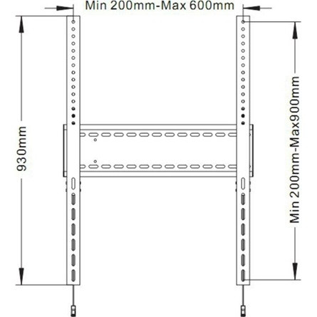 MULTIBRACKETS Fix fali konzol, M Universal Fixed Wallmount SD MAX 1200x900 (60-110", 125 kg)