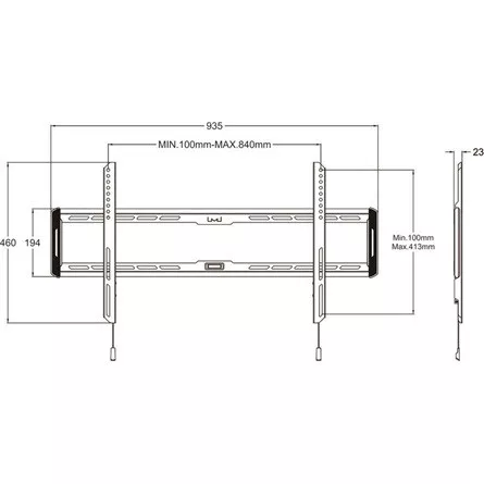 Multibrackets M Universal Wallmount Fixed Large 40"-85" moni