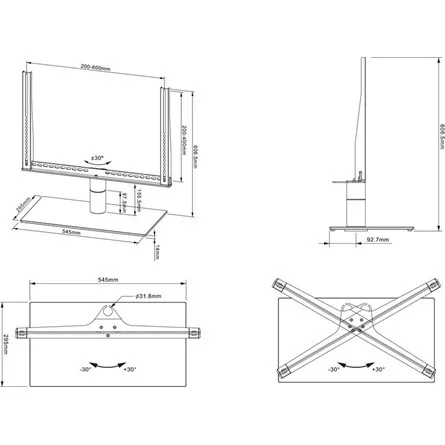 Multibrackets M Tablestand Turn Large 46"-60" monitor TV tartó asztalra fekete